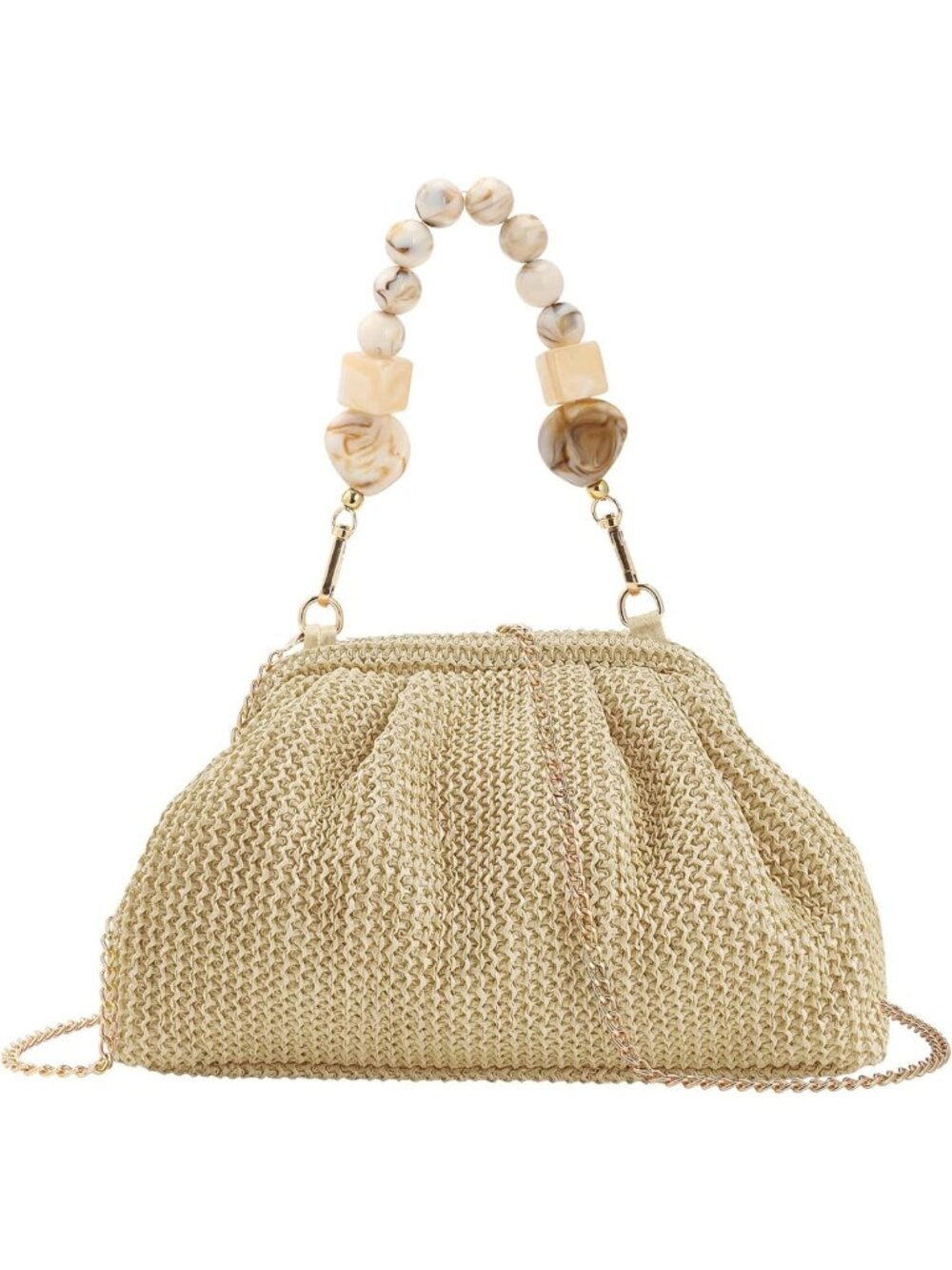 Stylish Woven Straw Crossbody Bag for Summer Beach, Vacation Clutch with